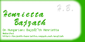 henrietta bajzath business card